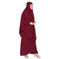 Two piece Jilbab with inner abaya- Maroon Two piece Jilbab with inner abaya- Maroon